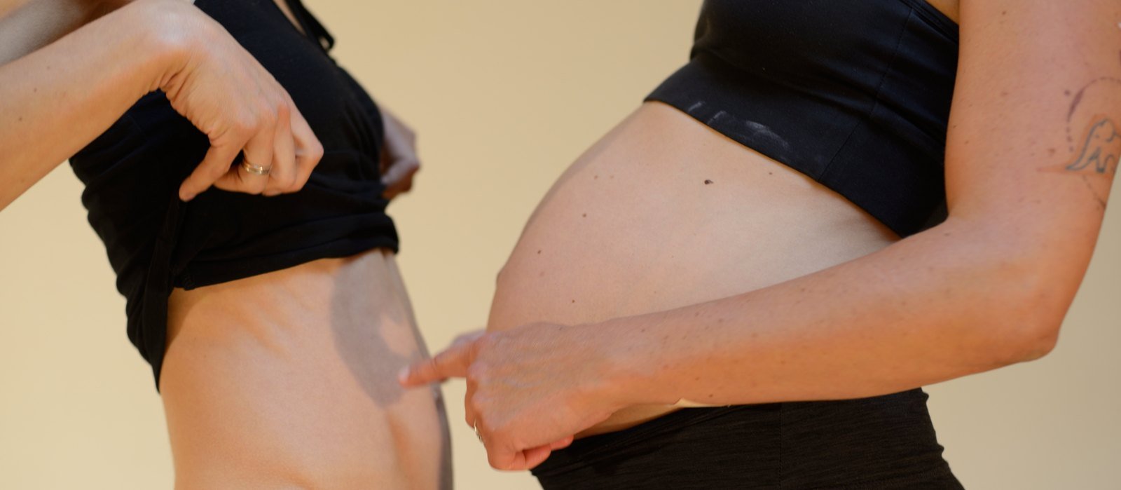 Kira and Marielu Pregnant having a belly to belly conversation