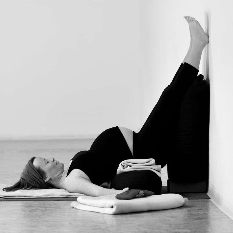 Pregnant Viparita Karani at Yogashala Innsbruck